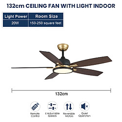 ByteLike Ventilateur de plafond avec lumière LED 132cm pas cher