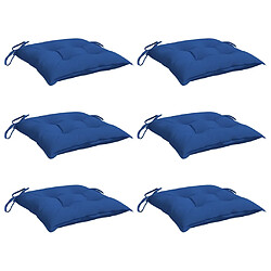 Avis vidaXL Coussins de chaise lot de 6 bleu 40x40x7 cm tissu oxford