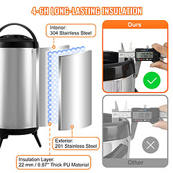 Avis VEVOR 9,2L Distributeur de Boissons Isotherme Fontaine à Eau Chaud et Froid Inox