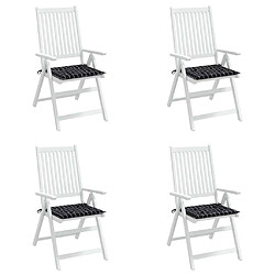 Acheter vidaXL Coussins de chaise de jardin lot de 4 motif à carreaux noir