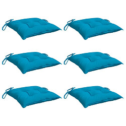 Avis vidaXL Coussins de chaise lot de 6 bleu clair 40x40x7 cm tissu oxford