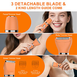 Épilateur RFC-2018 Femmes Rasoir HATTEKER Tondeuse Poils Visage 3-en-1 Wet&Dry Orange pas cher