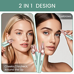 Avis Épilateur, Épilateur Facial, Tondeuse Sourcils HATTEKER, 2-en-1 Wet & Dry, Vert