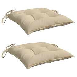 Avis vidaXL Coussins de chaise lot de 2 beige 40x40x7 cm tissu oxford
