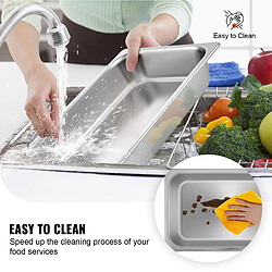 VEVOR 13 L Bac Gastro en Inox Profondeur 10 cm avec Couvercle Anti-bourrage pas cher