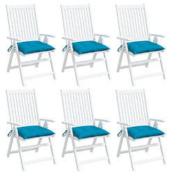 Acheter vidaXL Coussins de chaise lot de 6 bleu clair 40x40x7 cm tissu oxford