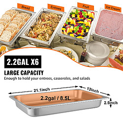 Acheter Vevor Bac Inox Alimentaire 6PCS, Plateau de Service de Plats 8,5L pour Four, Cuisson