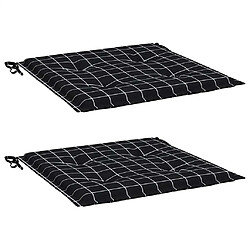 Avis vidaXL Coussins de chaise de jardin lot de 2 motif à carreaux noir