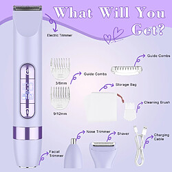 Acheter Épilateur Double tête, épilateur Visage HATTEKER Tondeuse Pour Poils du Nez 4-en-1 Violet
