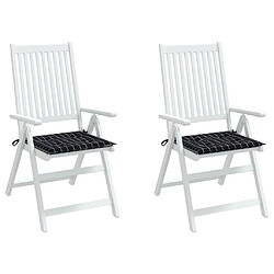 Acheter vidaXL Coussins de chaise de jardin lot de 2 motif à carreaux noir