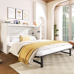 Avis STILVORA Lit escamotable 140/200 cm beige en lin avec tiroir et ports USB Type-C