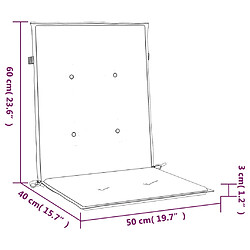 vidaXL Coussins de chaise de jardin à dossier bas lot de 4 pas cher