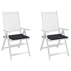 Acheter vidaXL Coussins de chaise de jardin lot de 2 motif à carreaux noir