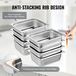Acheter VEVOR 8PCs Bac Gastronorme GN 1/2 Récipient Inox Bain-marie 10,2 cm Profondeur