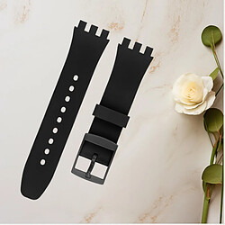 Avis INF Bracelet de remplacement en silicone de qualité supérieure pour montre Swatch Black 17 mm