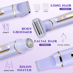 Avis Épilateur HT-597, Tondeuse Rasoir Femmes HATTEKER Tondeuse Visage, 4-en-1, Étanche Violet