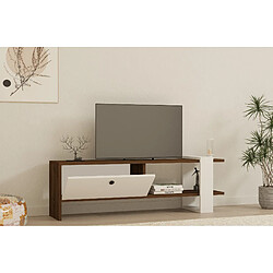 Avis Hanah Home Meuble TV en bois - 120 x 25 x 36 cm - Blanc