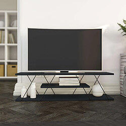 Avis Hanah Home Meuble TV en bois - 120 x 30 x 33 cm - Gris anthracite