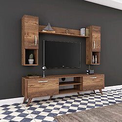 Avis Hanah Home Ensemble meuble TV en bois - 180 x 35 x 48 cm - Marron