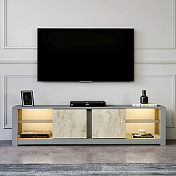 Avis Hanah Home Meuble TV en bois 180 x 35 x 45 cm - Gris