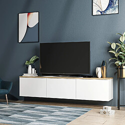 Avis Hanah Home Meuble TV en bois - 160 x 32 x 35 cm - Chêne blanc