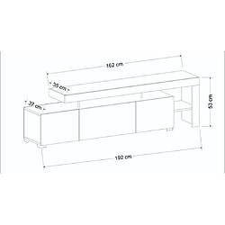 Hanah Home Meuble TV en bois Meuble TV - 192 x 37 x 53 cm pas cher
