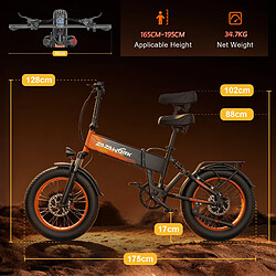 Vélo électrique pliable ZAZAWORK CF1000 Moteur 1000W Batterie 48V20Ah Freins hydrauliques pas cher