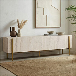 Acheter Hanah Home Meuble TV en bois - 180 x 30 x 45 cm - Travertin / Or