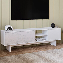 Avis Hanah Home Meuble TV en bois - 150 x 30 x 45 cm - Blanc