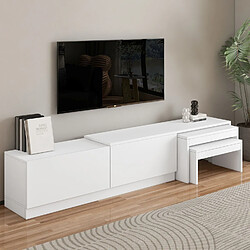 Avis Hanah Home Meuble TV en bois - 180 x 30 x 36 cm - Blanc