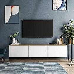 Acheter Hanah Home Meuble TV en bois - 160 x 32 x 35 cm - Chêne blanc