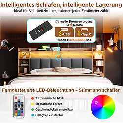 STILVORA Lit double 160/200 cm chêne en bois avec LED et chevets mobiles pas cher