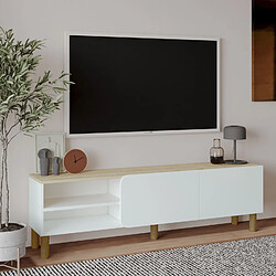Avis Hanah Home Meuble TV en bois - 150 x 31 x 48 cm - Blanc