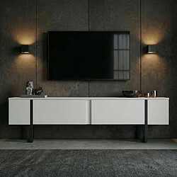 Avis Hanah Home Meuble TV en bois - 180 x 30 x 45 cm - WhiteBlack