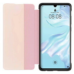 Avizar Étui Folio pour Huawei P30 avec Grande Fenêtre de Visualisation Rose champagne pas cher