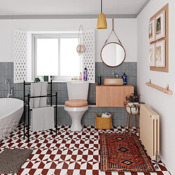 Autres Temps Porte serviettes sur pied LEVIRA Morus noir 80 cm sans percage pas cher