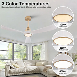 Avis DZMDIP Ventilateur plafond LED 132 cm avec moteur DC réversible, 6 vitesses, 3 couleur et mémoire