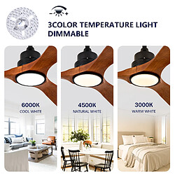 Avis DZMDIP Ventilateur plafond LED 107 cm DC réversible avec télécommande et mémoire