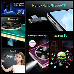 Acheter Smartphone OUKITEL C59 batterie 10000mAh 16Go+128Go écran 6,88" 90Hz Android15 Violet