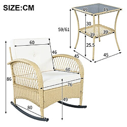 ByteLike Ensemble de balcon 3 pièces en rotin pas cher