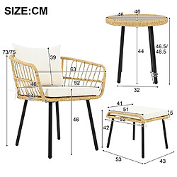 ByteLike Ensemble de jardin 5 pièces en rotin pas cher
