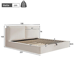 Acheter STILVORA Lit rembourré 180/200 cm beige en bouclé avec coffre hydraulique