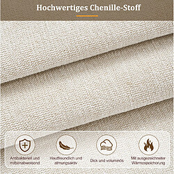 STILVORA Lit rembourré 231/196/105 cm beige en Chenille avec tête de lit capitonnée pas cher