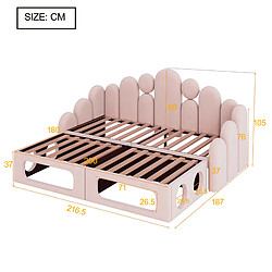 Acheter STILVORA Canapé-lit rembourré 180/200 cm rose en velours avec couchage pour animal