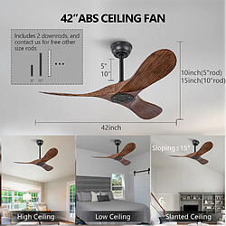 DZMDIP Ventilateur plafond 132 cm silencieux réversible avec télécommande blanc pas cher