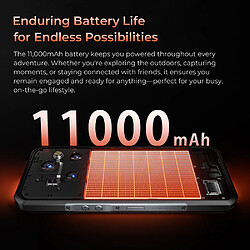 Acheter Téléphone robuste OUKITEL WP55 5G batterie 11000mAh 33W 36Go+256Go écran 6,6" orange
