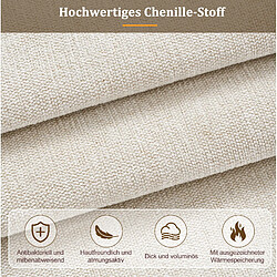 STILVORA Lit double 160/200 cm beige en chenille avec tête de lit rembourrée pas cher