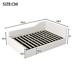 Avis Lit Coffre 140x200 cm Modenvie rangement Beige sans matelas