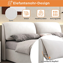 STILVORA Lit rembourré 180/200 cm beige en velours avec 3 tiroirs et coffre pas cher
