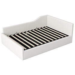 Acheter Lit Coffre 140x200 cm Modenvie rangement Beige sans matelas